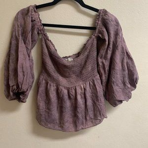 American Eagle Outfitters Women's Pink and Brown Blouse